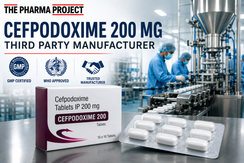 Cefpodoxime 200 mg third party manufacturer in India producing GMP certified antibiotic tablets