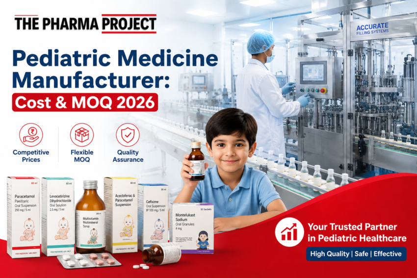 Pediatric medicine manufacturer in India with syrup, drops, dry syrup and child-safe packaging